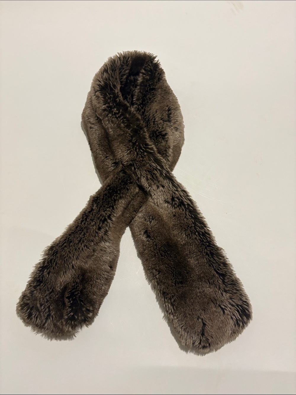 Restoration Hardware Faux Fur Scarf in Dark Brown